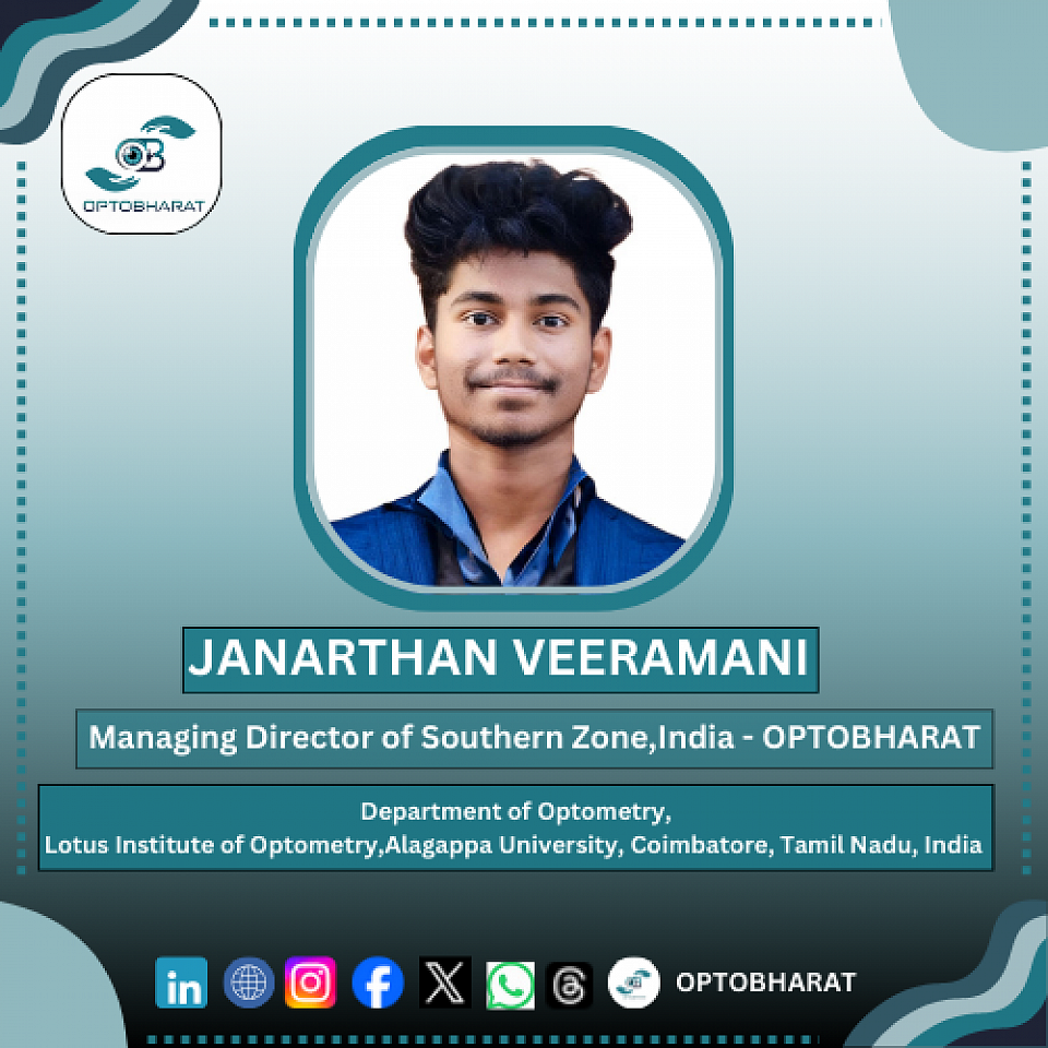 JANARTHAN VEERAMANI -MANAGING  DIRECTOR OF SOUTHERN ZONE,INDIA, - OPTOBHARAT